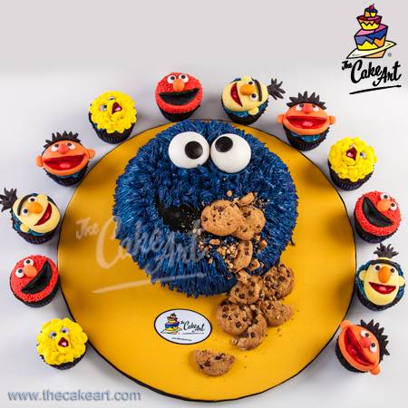 Cookie Monster's Cake - Pastel de Cookie Monster (3D)