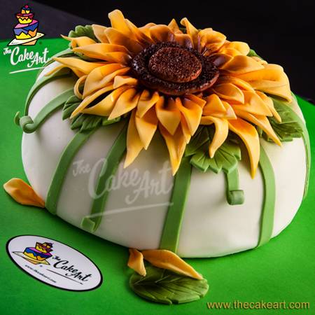 Pastel de girasol - Sunflower cake - 3D