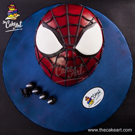 Pastel de máscara de Spiderman (3D) - Spiderman mask cake