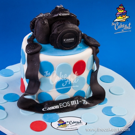 Pastel con cámara fotográfica - Topper 3D