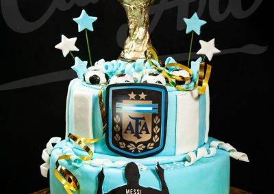 Pastel de Futbol Copa Mundial Argentina Messi - The Cake Art
